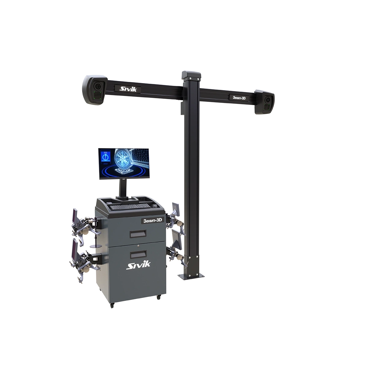 картинка Стенд регулировки развала схождения Зенит-3D ТЛ2КС. Сенсорный монитор Sivik