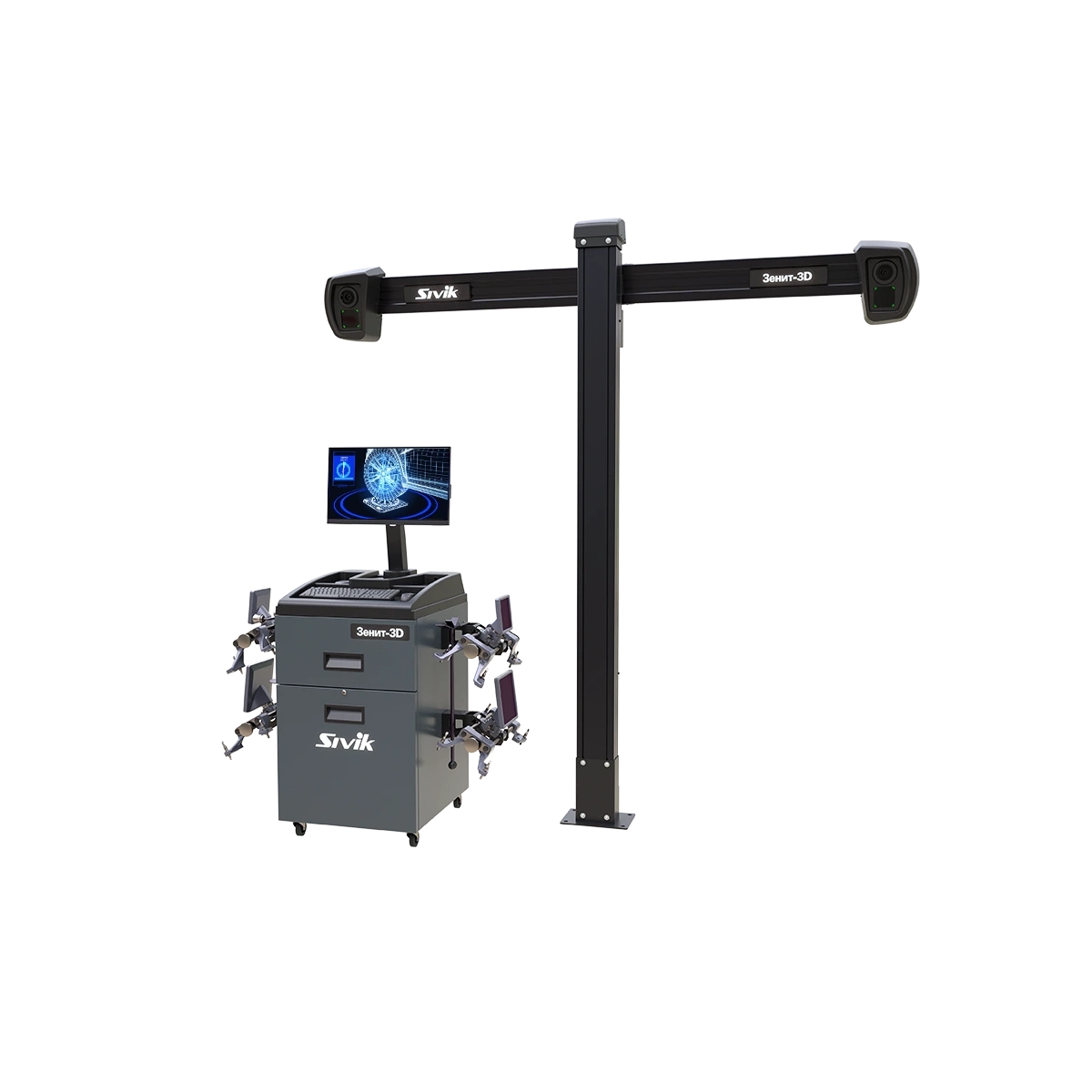 картинка Стенд регулировки развала схождения Зенит-3D ТЛ2КС. Сенсорный монитор Sivik